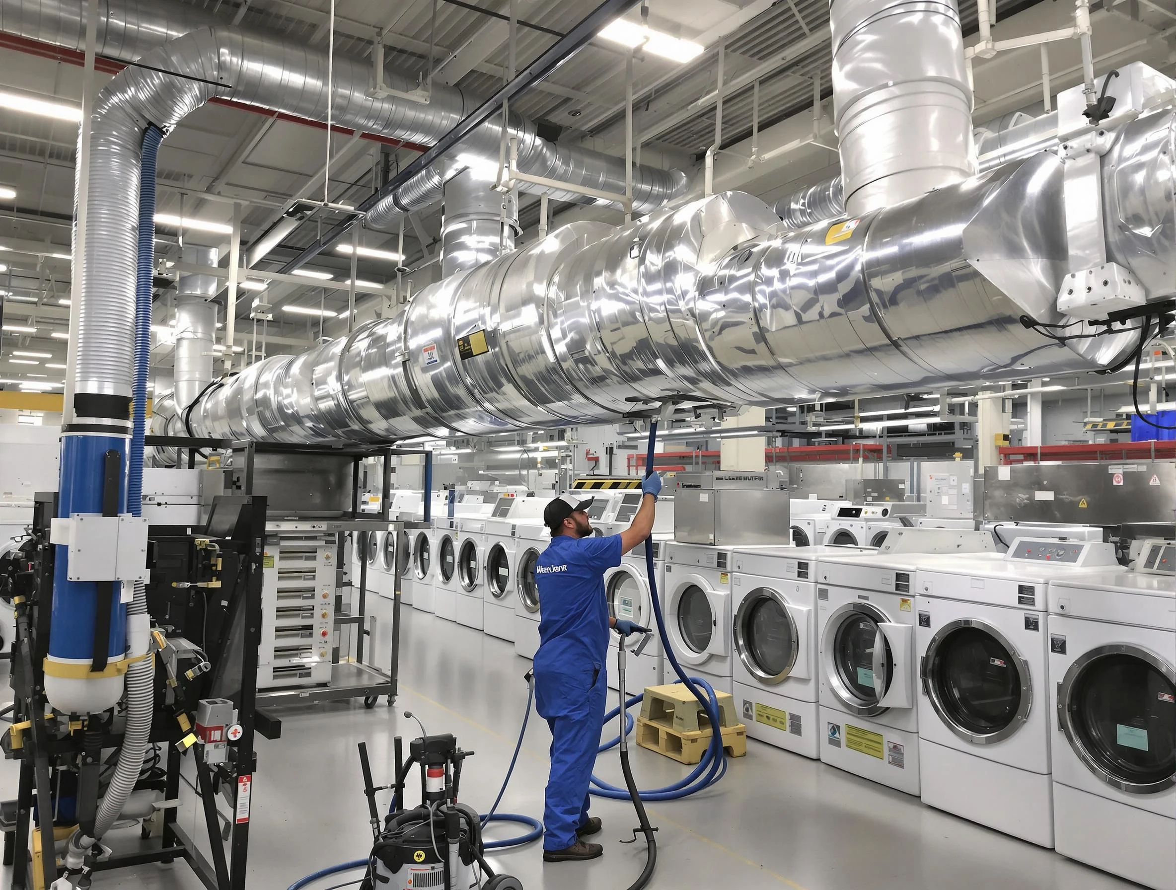 Huntington Beach Dryer Vent Cleaning team performing heavy-duty industrial dryer vent cleaning in Huntington Beach